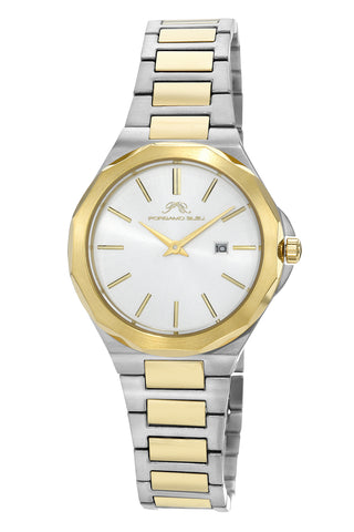 Porsamo Bleu Victoria Luxury Women's Stainless Steel Watch, With Silver Sunray Dial, Two-Tone, 1241CVIS