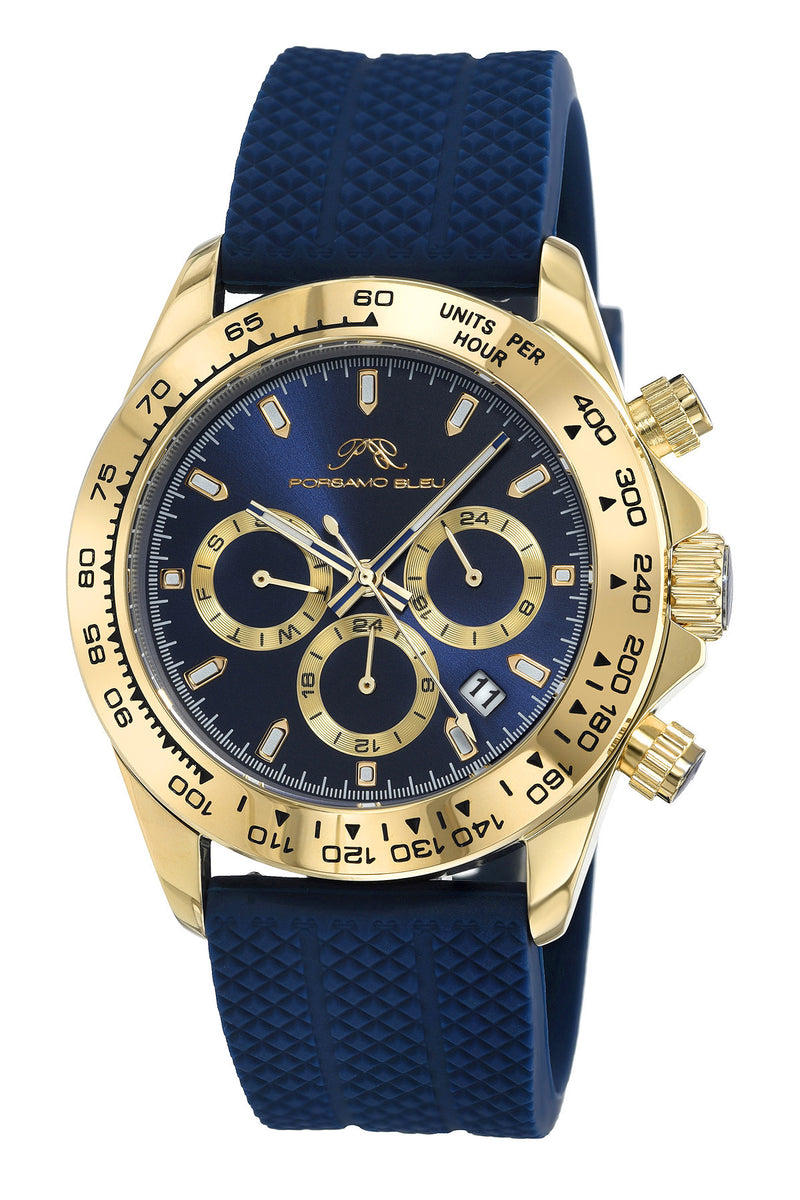 Porsamo Bleu Preston Sport Luxury Multifunction Men's Silicone Watch,