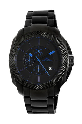 Porsamo Bleu Niccolo luxury chronograph men's stainless steel watch, black, blue 331CNIS