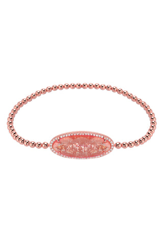 Stretch bead bracelet with topaz and quartz 503BR
