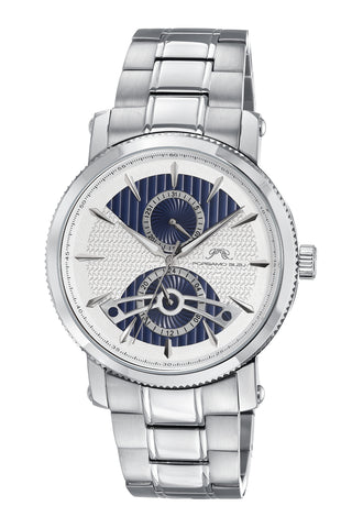 Porsamo Bleu Russel Luxury Multi Function Men's Stainless Steel Watch, Silver, Blue 1171BRUS