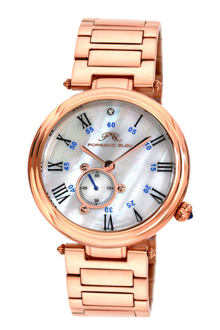 Porsamo Bleu Celeste luxury women's stainless steel watch, rose, white 193ACES