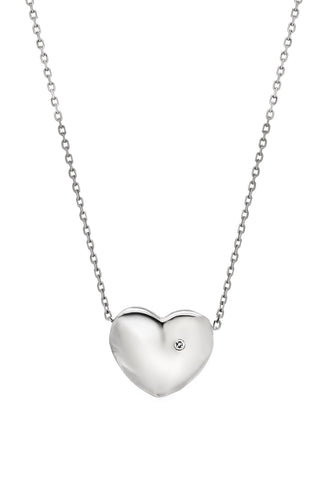 Diamond set puffed heart necklace 2014NS