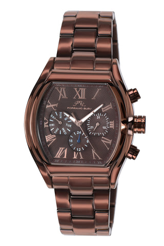 Porsamo Bleu Bruno luxury men's stainless steel watch, brown 202ABRS