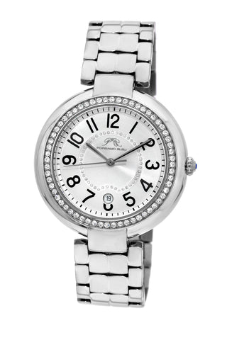 Porsamo Bleu Sofia luxury women's stainless steel watch, silver, white 951ASOS