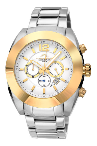 Porsamo Bleu Pascal luxury chronograph men's stainless steel watch, silver, gold 261BPAS