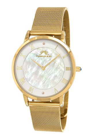 Porsamo Bleu Nina luxury diamond women's watch, interchangeable bands, gold, white, beige 861BNIS
