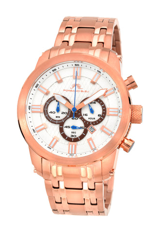 Porsamo Bleu Demetrios luxury chronograph men's stainless steel watch, rose 601CDES