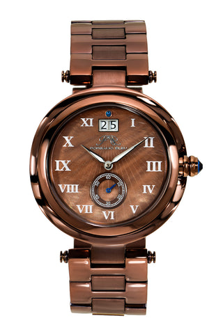 Porsamo Bleu South Sea luxury women's stainless steel watch, brown 103FSSS
