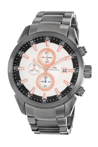 Porsamo Bleu Enzo luxury chronograph men's stainless steel watch, grey 451EENS