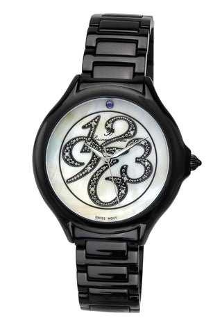 Porsamo Bleu Paris luxury diamond women's stainless steel watch, black 132EPAS
