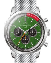 Porsamo Bleu Simon  Luxury Chronograph Men's Stainless Steel Watch, Silver, Black, Green 1322CSIS