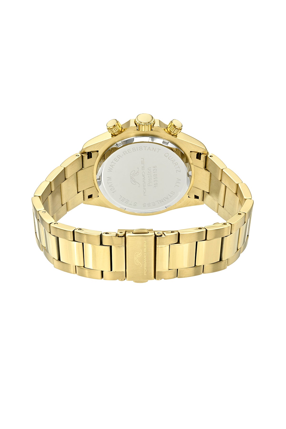 Porsamo Bleu Preston Luxury Multifunction Men's Stainless Steel Watch, Gold, Green 1035BPRS