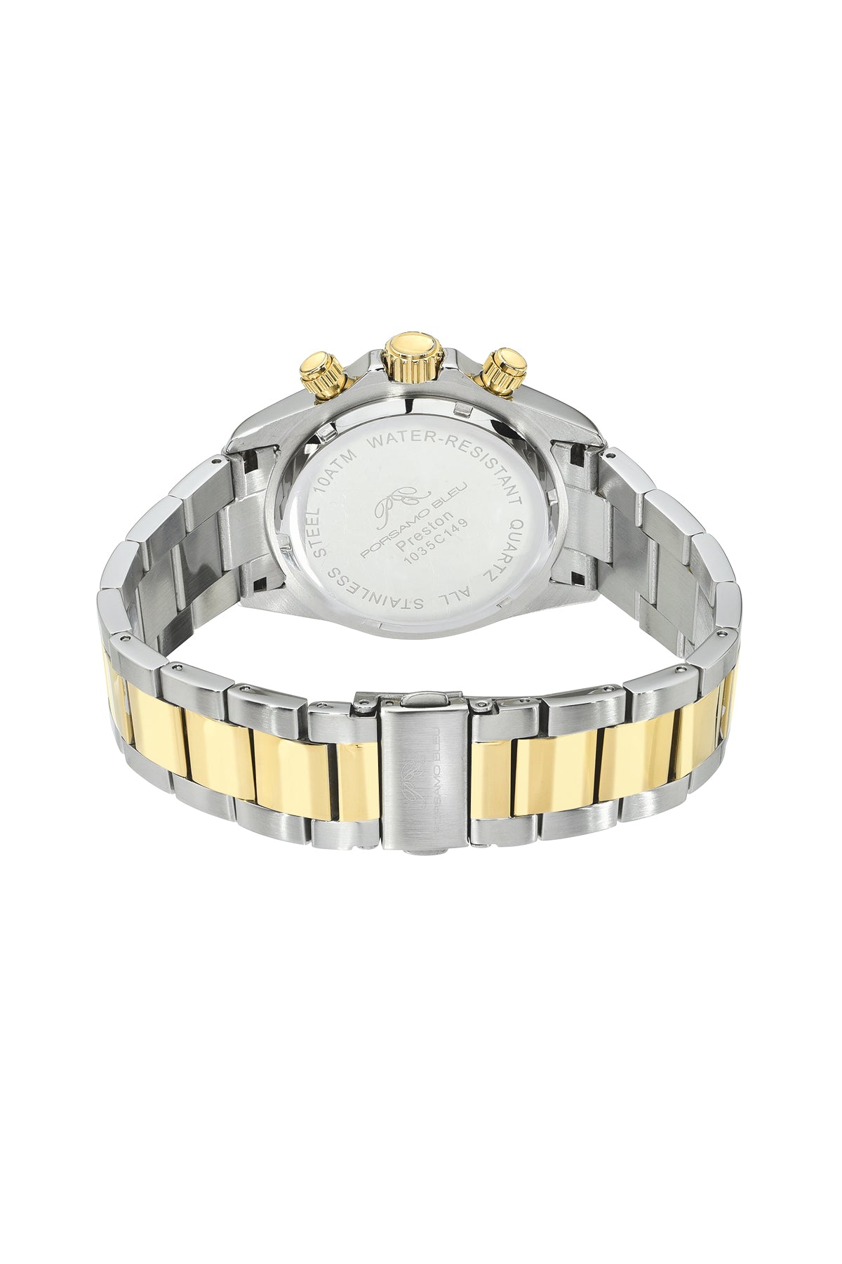 Porsamo Bleu Preston Luxury Multifunction Men's Stainless Steel Watch, Two-Tone, Green 1035CPRS