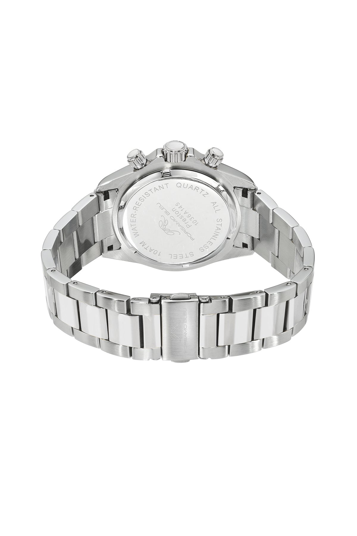 Porsamo Bleu Preston Luxury Multifunction Men's Stainless Steel Watch, Silver, Ice Blue 1036APRS