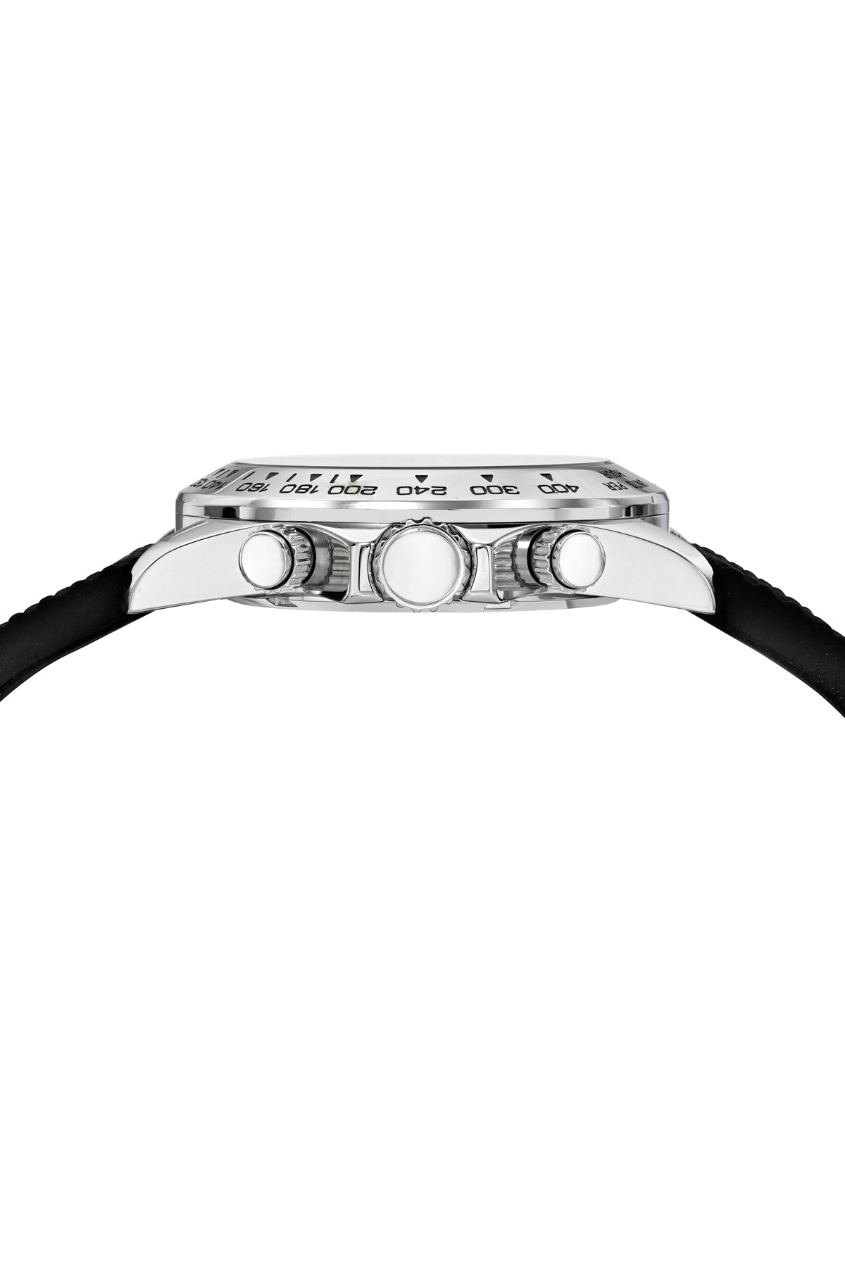Porsamo Bleu Preston Sport Luxury Multifunction Men's Silicone Watch, Silver And Black 1037APRR