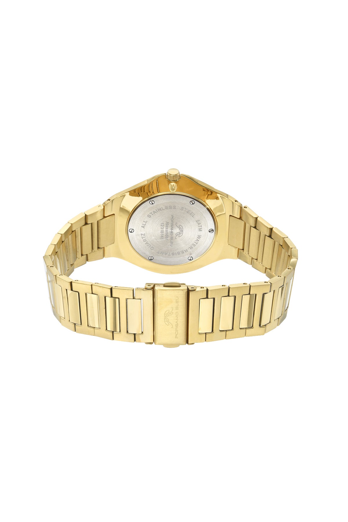 Porsamo Bleu Alexander Luxury Men's Stainless Steel Watch, With Silver Sunray Dial, Gold 1231BALS