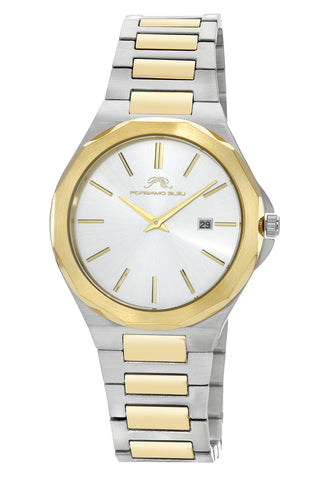 Porsamo Bleu Alexander Luxury Men's Stainless Steel Watch, With Silver Sunray Dial, Two-Tone 1231CALS
