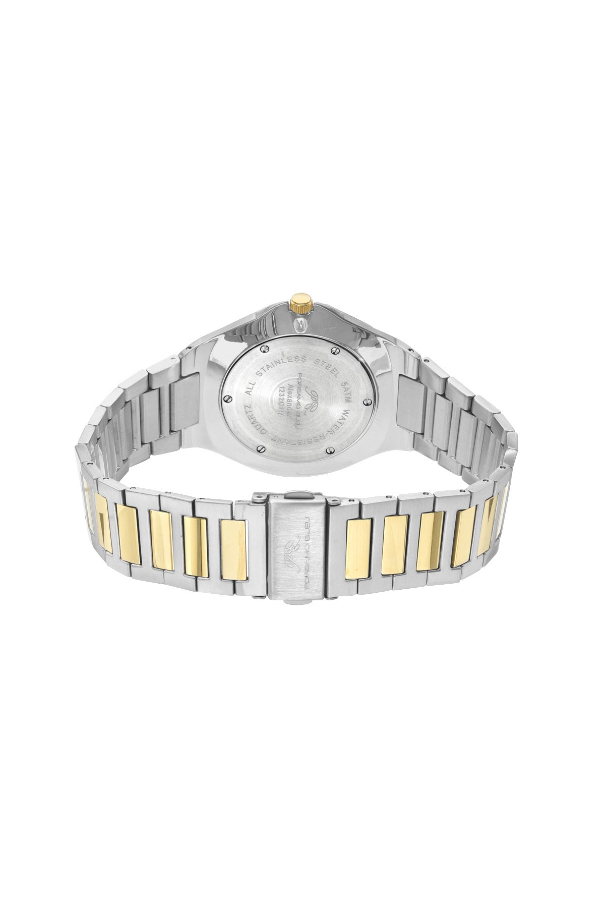 Porsamo Bleu Alexander Luxury Men's Stainless Steel Watch, With Blue Sunray Dial, Two-Tone, Blue 1232CALS