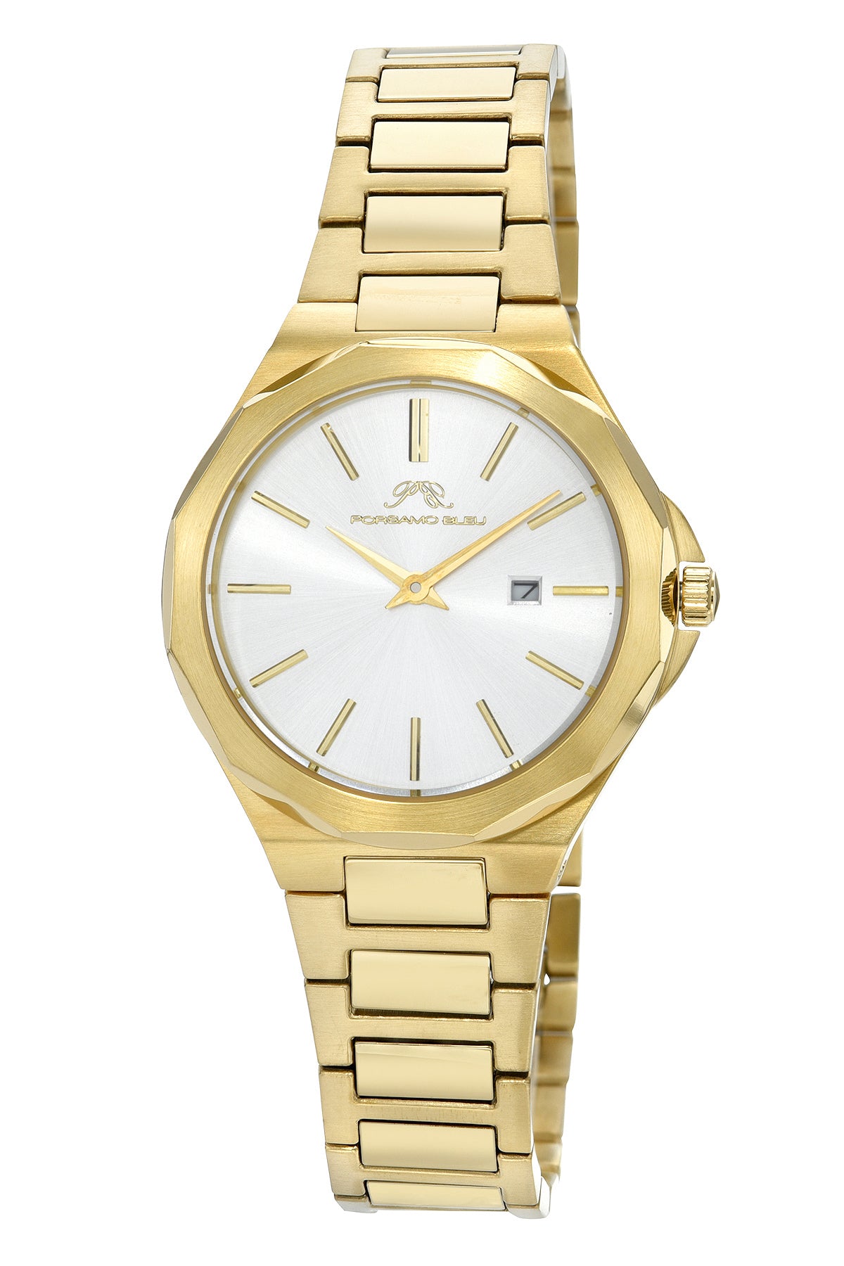 Porsamo Bleu Victoria Luxury Women's Stainless Steel Watch, With Silver Sunray Dial, Gold, 1241BVIS