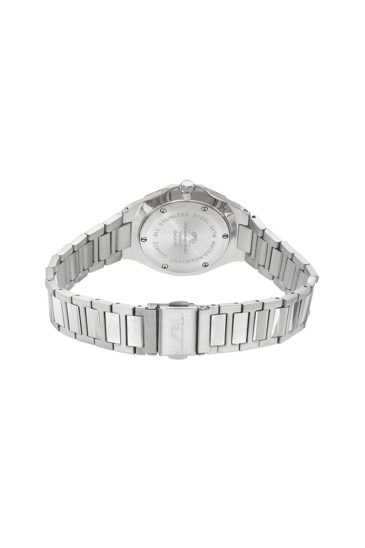 Porsamo Bleu Victoria Luxury Crystal Women's Stainless Steel Watch, With White Dial, Silver, 1242AVIS