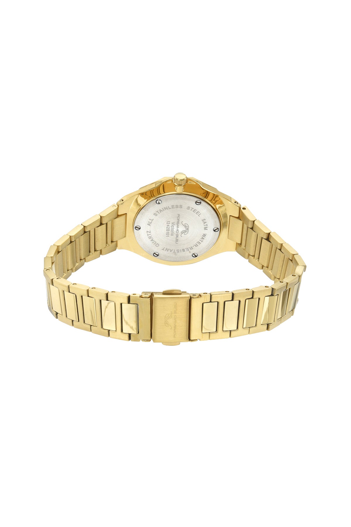 Porsamo Bleu Victoria Luxury Crystal Women's Stainless Steel Watch, With White Dial, Gold, 1242BVIS