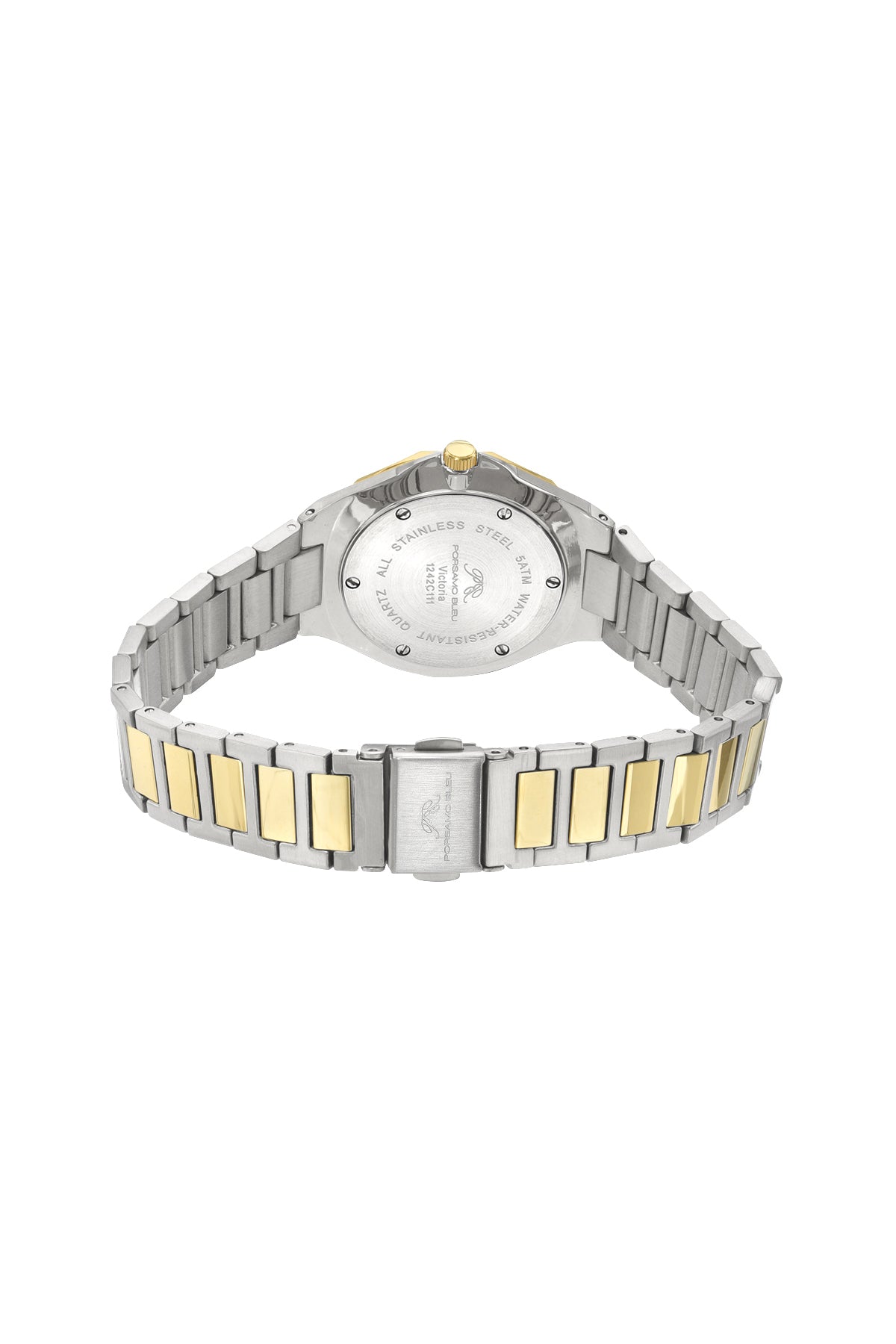 Porsamo Bleu Victoria Luxury Crystal Women's Stainless Steel Watch, With White Dial, Two-Tone, 1242CVIS
