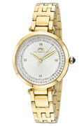 Porsamo Bleu Natalie Luxury Women's Stainless Steel Watch, With White Guilloche Dial, Gold, 1251BNAS