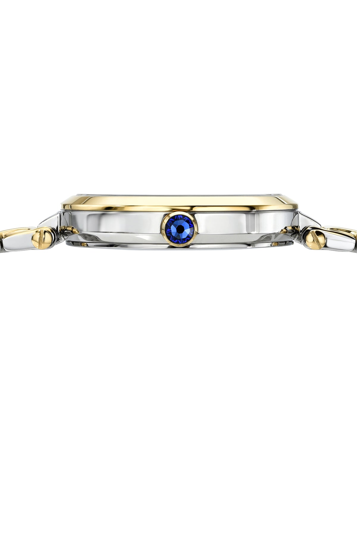 Porsamo Bleu Natalie Luxury Crystal Women's Stainless Steel Watch, With White Guilloche Dial, Two-Tone, 1251DNAS