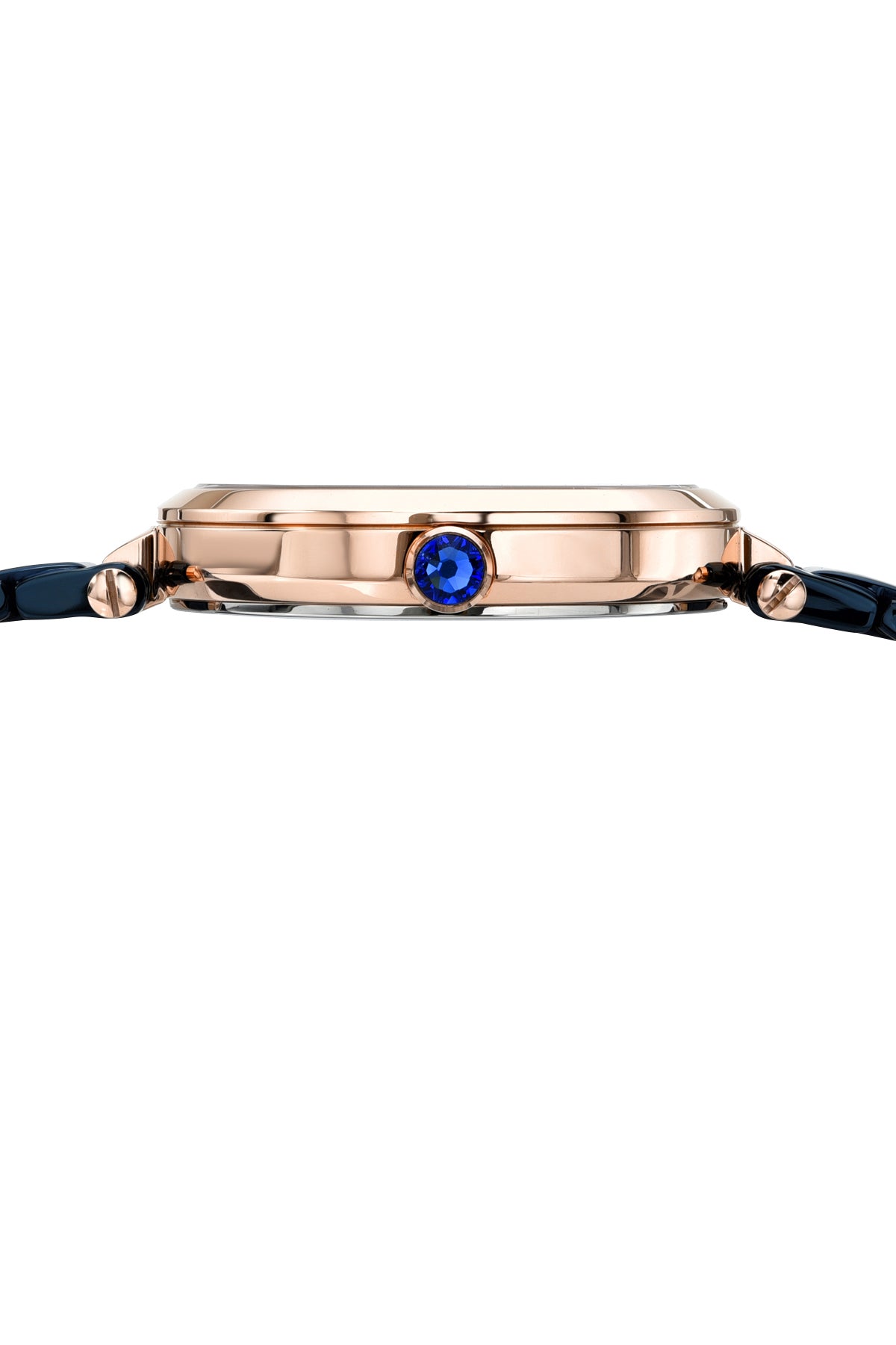 Porsamo Bleu Natalie Luxury Crystal Women's Stainless Steel Watch, With Blue Guilloche Dial, Rose, 1252ANAS