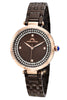 Porsamo Bleu Natalie Luxury Crystal Women's Stainless Steel Watch, With Brown Guilloche Dial, Rose, 1252BNAS