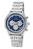 Porsamo Bleu Charlie Luxury Multifunction Men's Stainless Steel Watch, With Blue Dial, Silver, Blue 1261BCHS