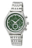 Porsamo Bleu Charlie Luxury Multifunction Men's Stainless Steel Watch, With Green Dial, Silver, Green 1261CCHS