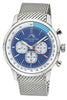 Porsamo Bleu Simon  Luxury Chronograph Men's Stainless Steel Watch, Silver, Blue 1321CSIS