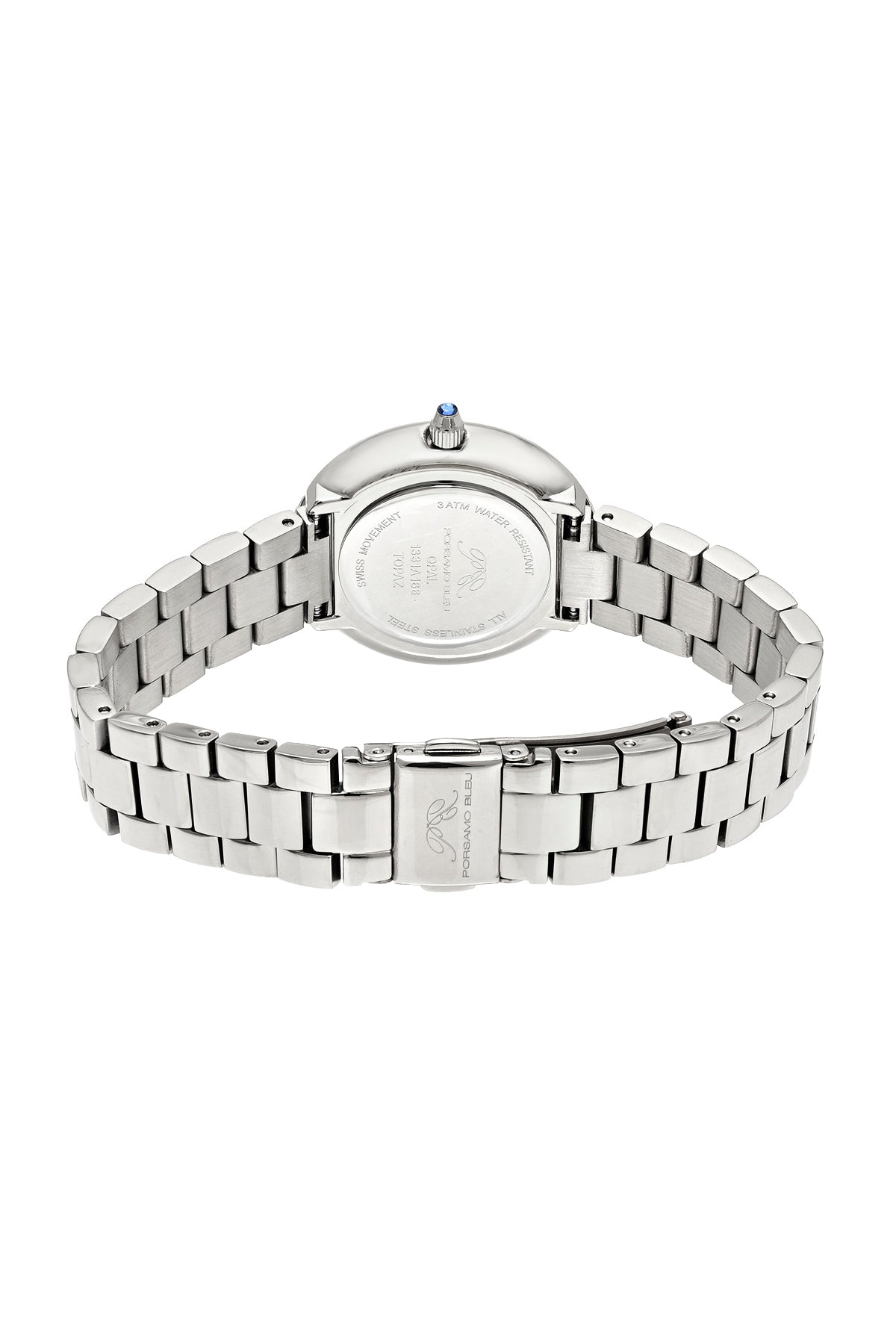 Porsamo Bleu Opal Luxury Women's Stainless Steel Opal And Topaz Watch, Silver Tone 1331AOPS