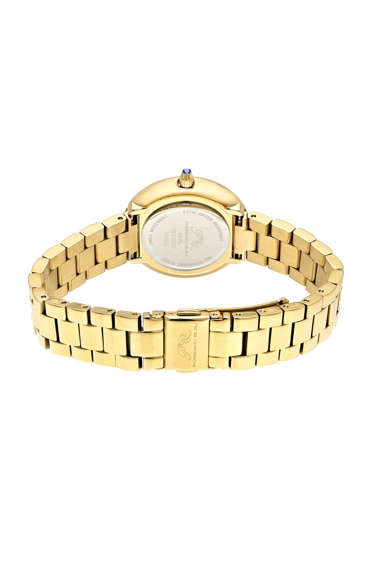 Porsamo Bleu Opal Luxury Women's Stainless Steel Opal And Topaz Watch, Gold Tone 1331BOPS