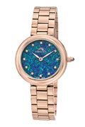 Porsamo Bleu Opal Luxury Women's Stainless Steel Opal And Topaz Watch, Rose Tone 1331COPS