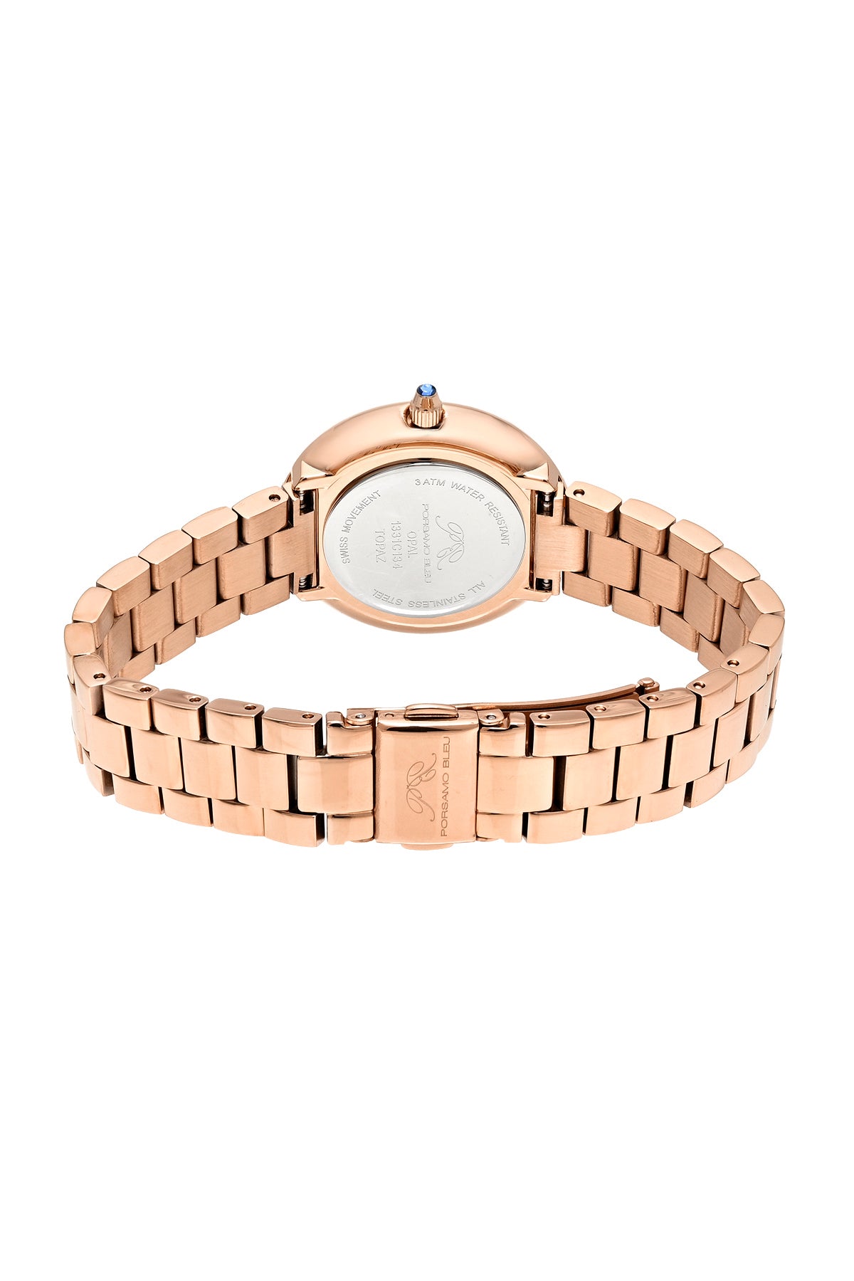Porsamo Bleu Opal Luxury Women's Stainless Steel Opal And Topaz Watch, Rose Tone 1331COPS