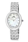 Porsamo Bleu Angelica Luxury Women's Oval Stainless Steel Watch, Silver Tone 1341AANS