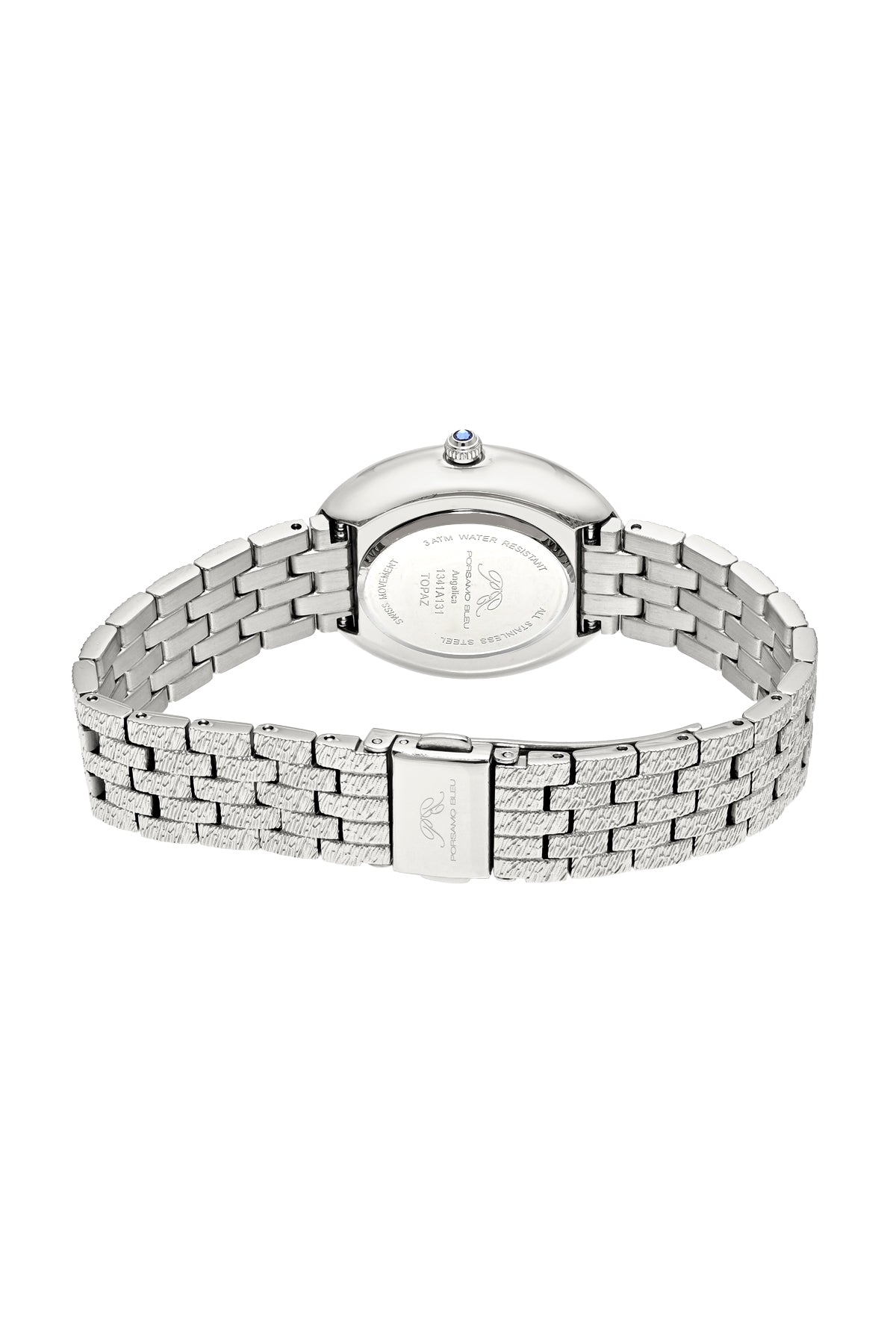 Porsamo Bleu Angelica Luxury Women's Oval Stainless Steel Watch, Silver Tone 1341AANS