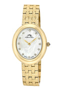 Porsamo Bleu Angelica Luxury Women's Oval Stainless Steel Watch, Gold Tone 1341BANS