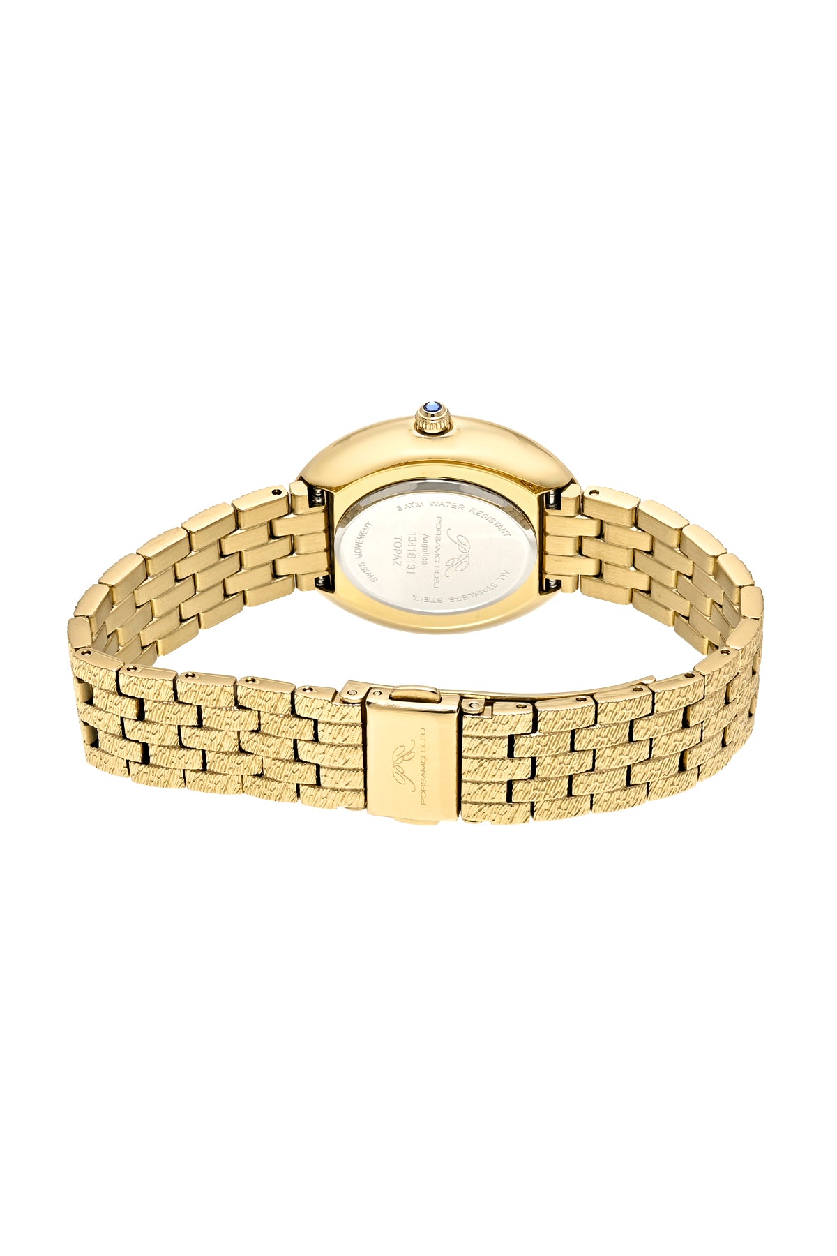 Porsamo Bleu Angelica Luxury Women's Oval Stainless Steel Watch, Gold Tone 1341BANS