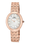 Porsamo Bleu Angelica Luxury Women's Oval Stainless Steel Watch, Rose Tone 1341CANS