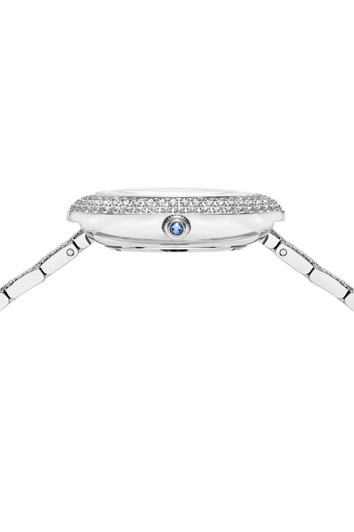 Porsamo Bleu Angelica Luxury Women's Oval And Topaz Stainless Steel Watch, Silver Tone 1342AANS