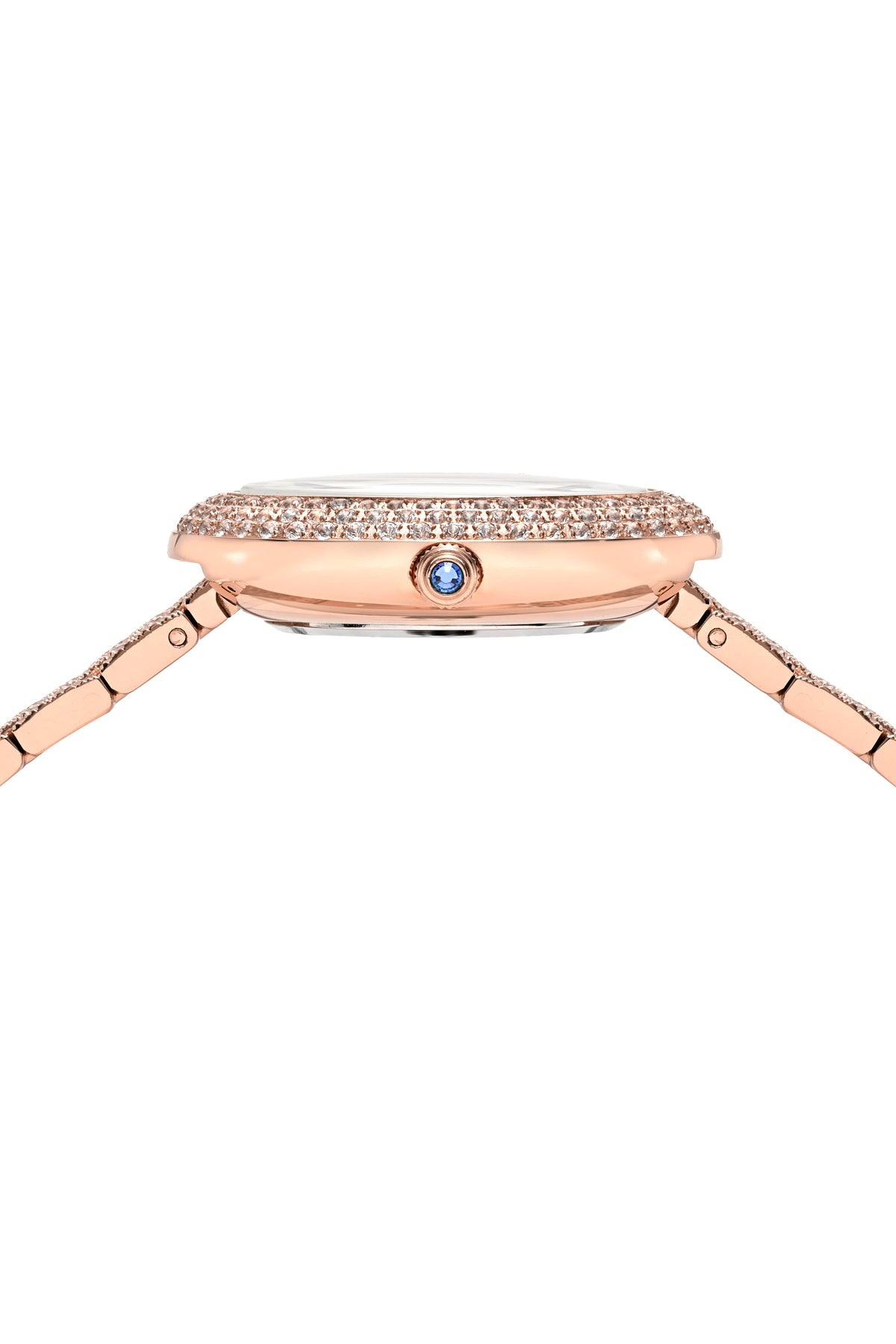 Porsamo Bleu Angelica Luxury Women's Oval And Topaz Stainless Steel Watch, Rose Tone 1342CANS