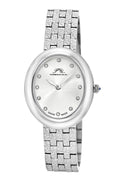 Porsamo Bleu Angelica Luxury Women's Oval Stainless Steel Watch, Silver Tone 1343AANS