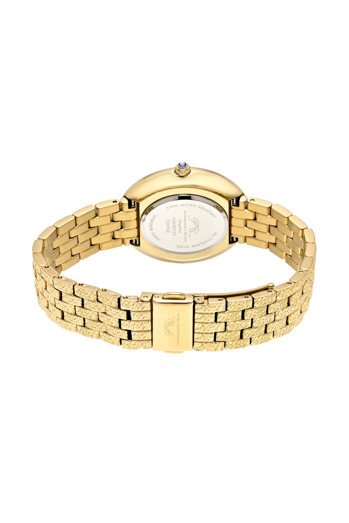 Porsamo Bleu Angelica Luxury Women's Oval Stainless Steel Watch, Gold Tone 1343BANS
