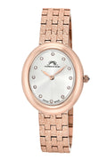 Porsamo Bleu Angelica Luxury Women's Oval Stainless Steel Watch, Rose Tone 1343CANS