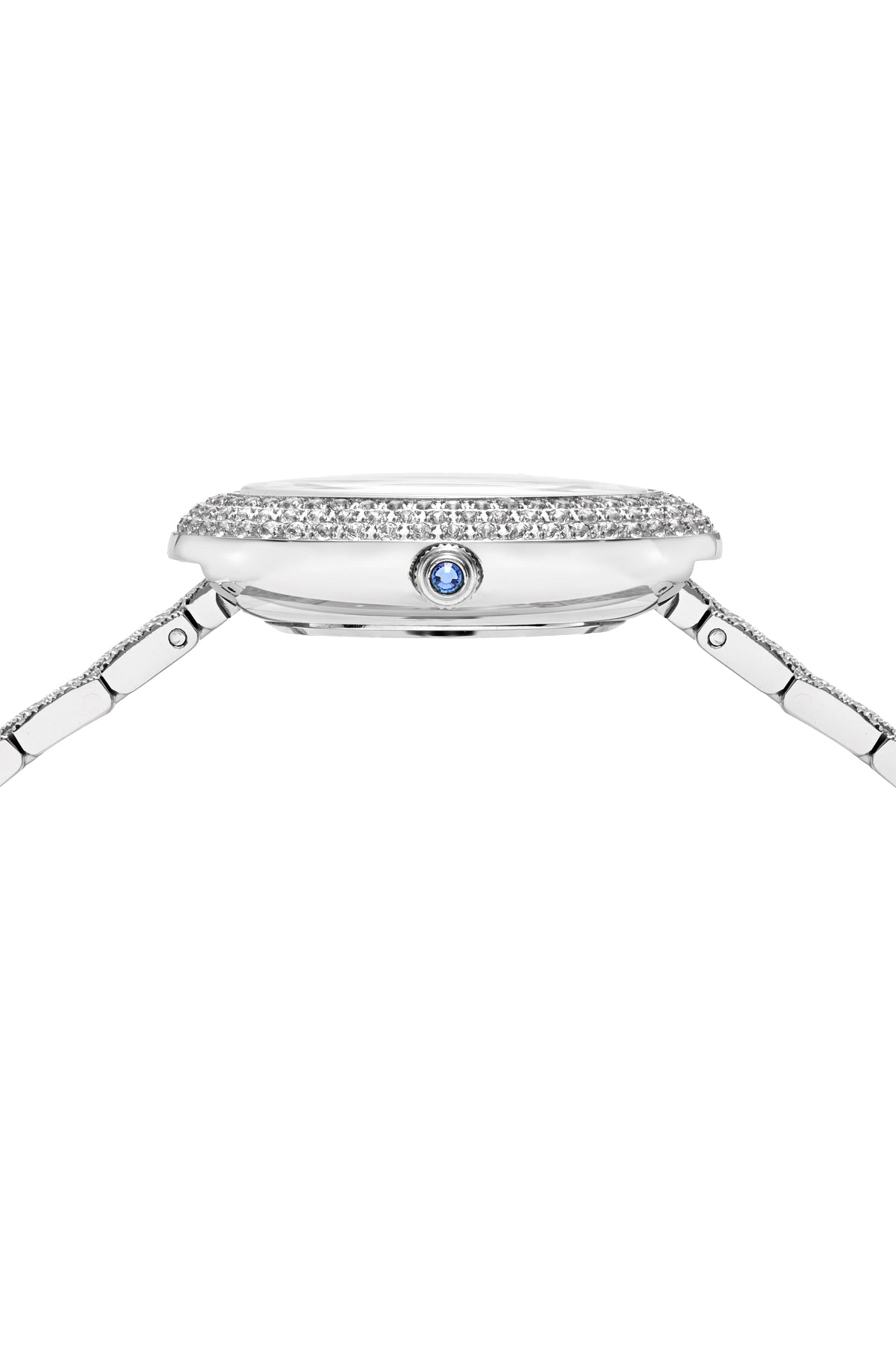 Porsamo Bleu Angelica Luxury Women's Oval And Topaz Stainless Steel Watch, Silver Tone 1344AANS