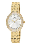Porsamo Bleu Angelica Luxury Women's Oval And Topaz Stainless Steel Watch, Gold Tone 1344BANS